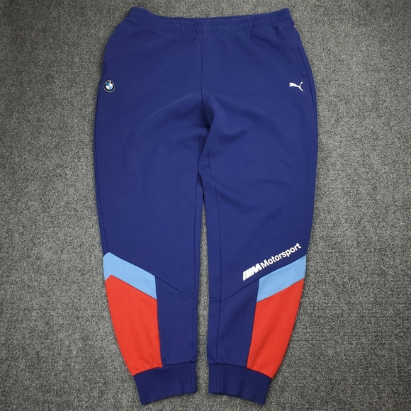 Puma Other - Puma BMW Motorsport Sweatpants Joggers Mens 2XL Fleece Drawstring Blue Red